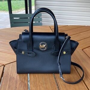 Michael Kors Black Satchel with Gold Accents
